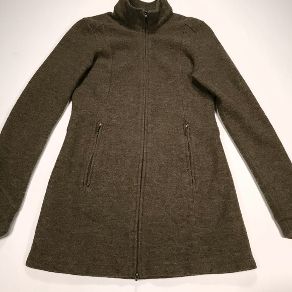 Ibex Backbay Merino Wool Tunic Jacket Womens Size XS Sweater Full Zip Green GUC! - Picture 5 of 16